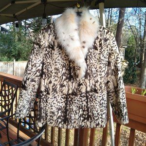 Natural fur jacket. White fox